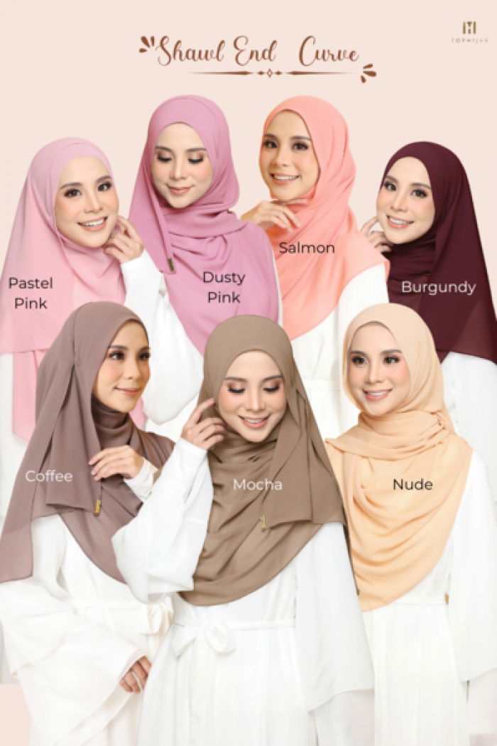 SHAWL END CURVE - PASTEL PINK