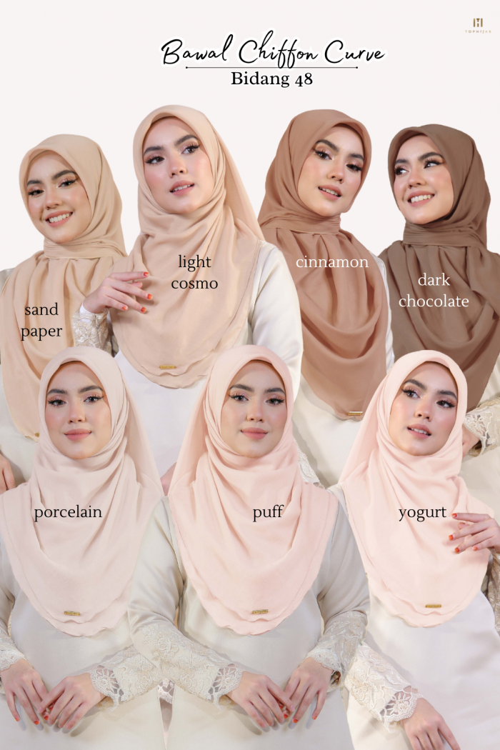 BAWAL CHIFFON CURVE BIDANG 48- PUFF