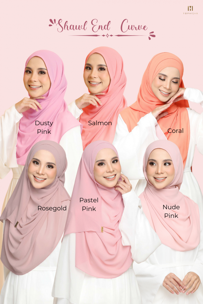 SHAWL END CURVE - NUDE PINK