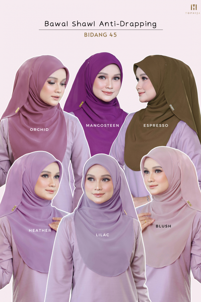 BLUSH - BAWAL SHAWL ANTI DRAPPING BIDANG 45