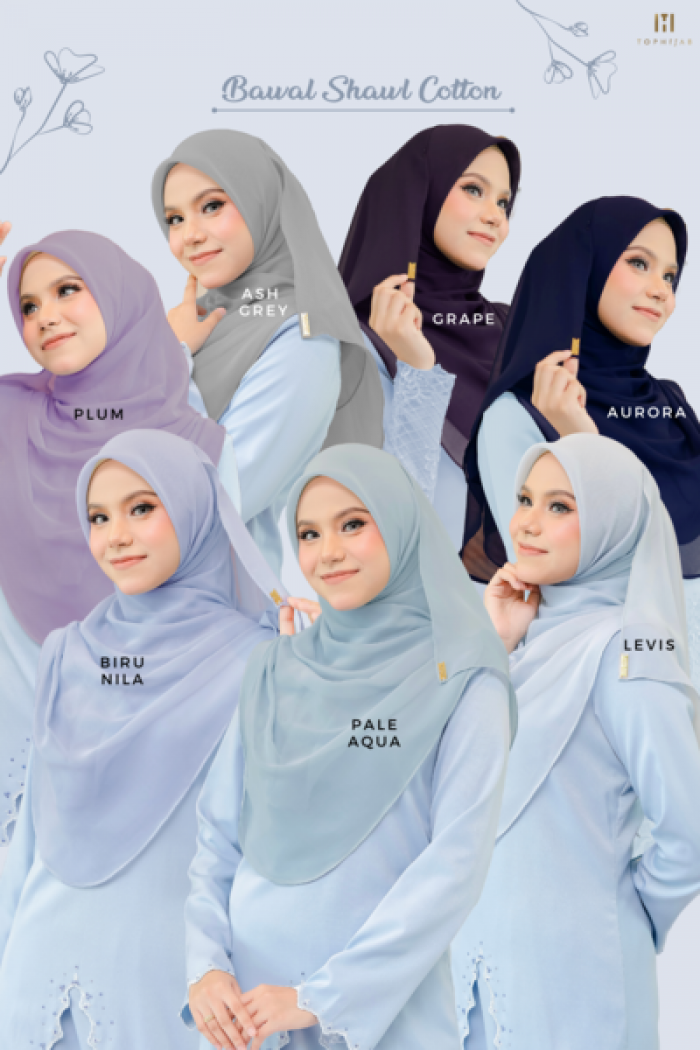 BAWAL SHAWL COTTON- BIRU NILA