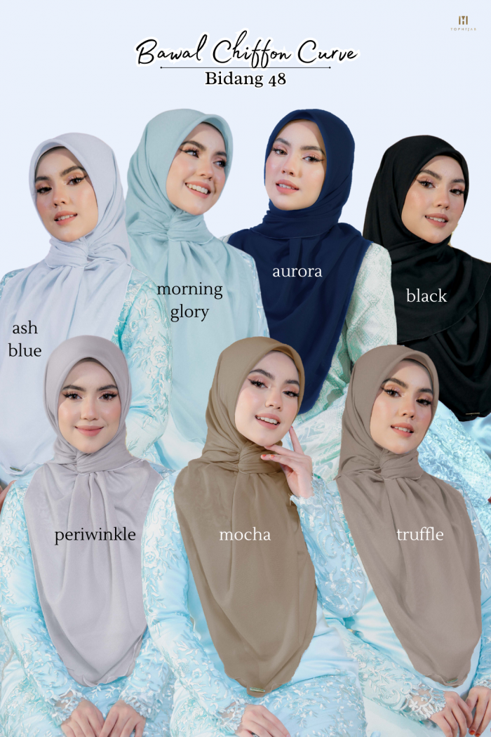 BAWAL CHIFFON CURVE BIDANG 48- PERIWINKLE