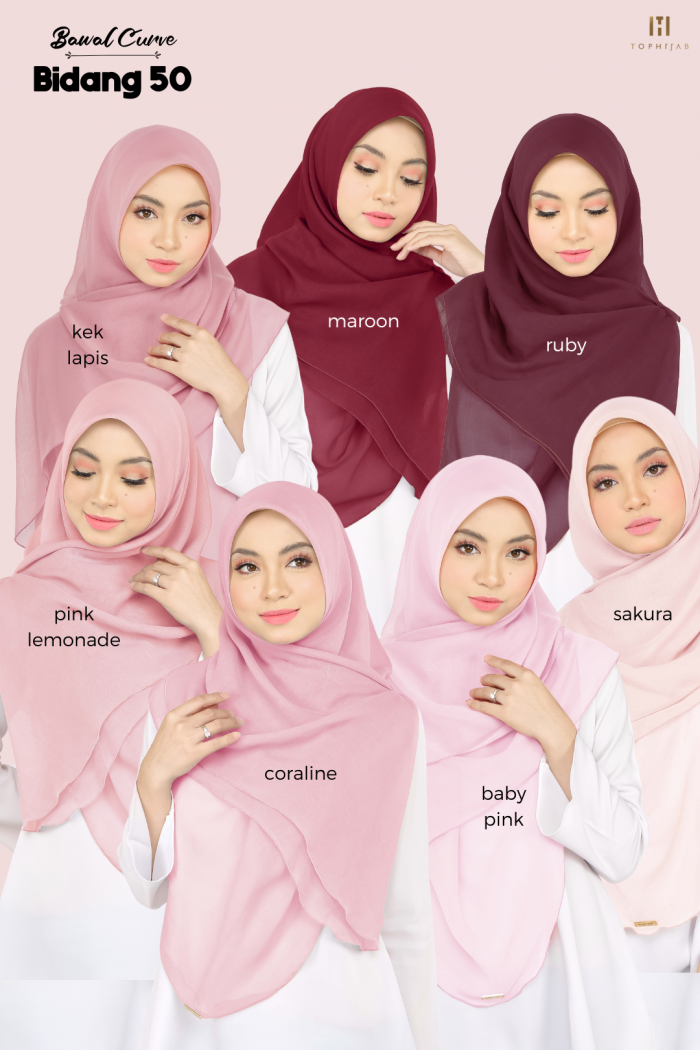 BAWAL CURVE BIDANG 50- BABY PINK