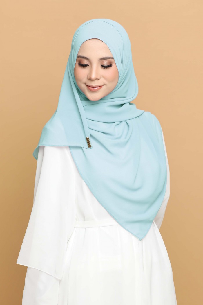 SHAWL END CURVE - AQUA BLUE