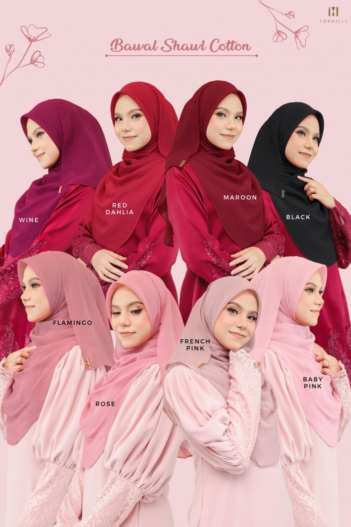 BAWAL SHAWL COTTON- RED DAHLIA