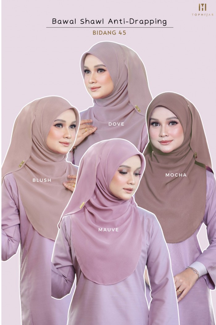 BLUSH - BAWAL SHAWL ANTI DRAPPING BIDANG 45