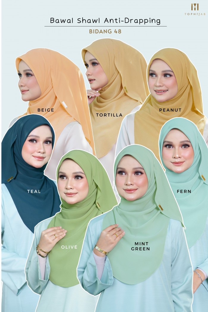 FERN - BAWAL SHAWL ANTI DRAPPING BIDANG 48