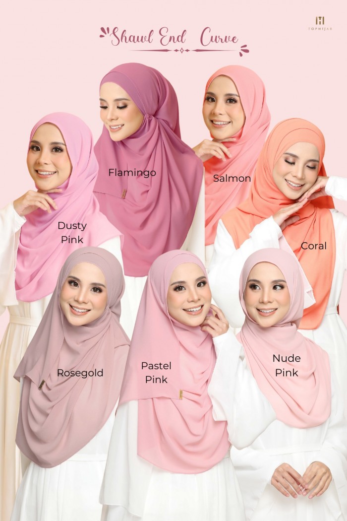 SHAWL END CURVE - NUDE PINK