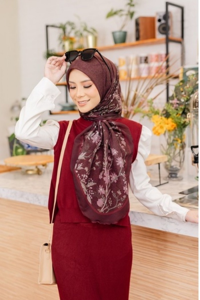 PRINTED CURVE SAKURA - BURGUNDY