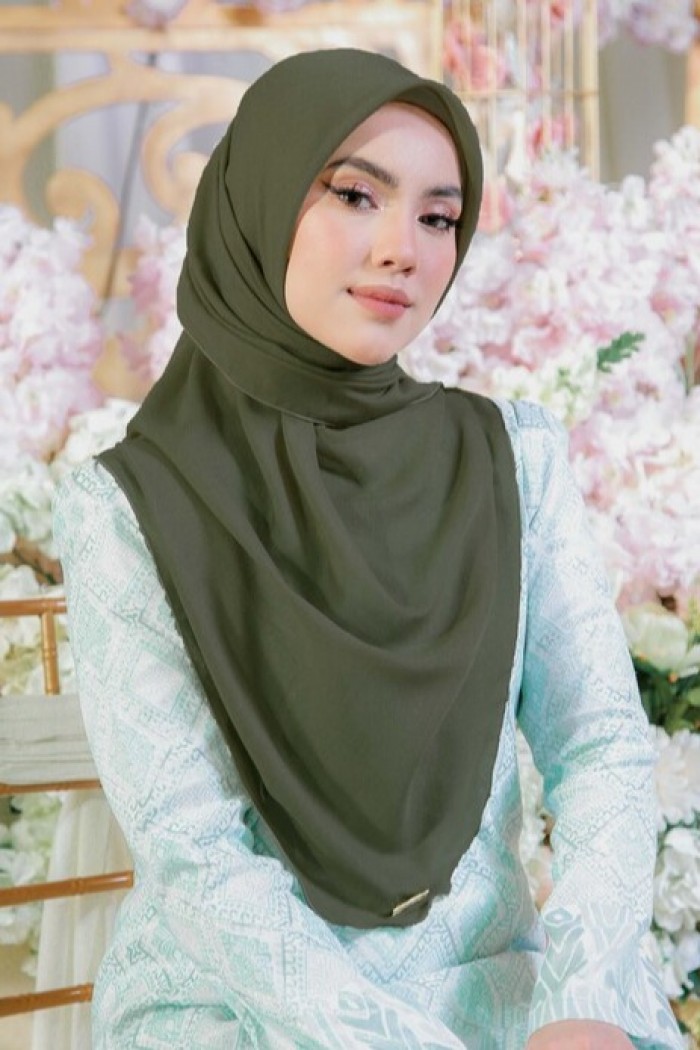 BAWAL CHIFFON CURVE BIDANG 48- MOSS GREEN