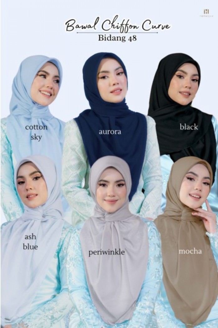 BAWAL CHIFFON CURVE BIDANG 48- BLACK