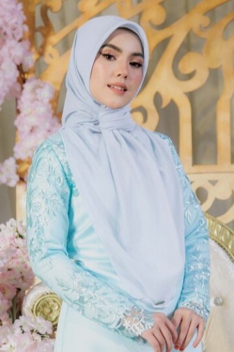 BAWAL CHIFFON CURVE BIDANG 48- ASH BLUE