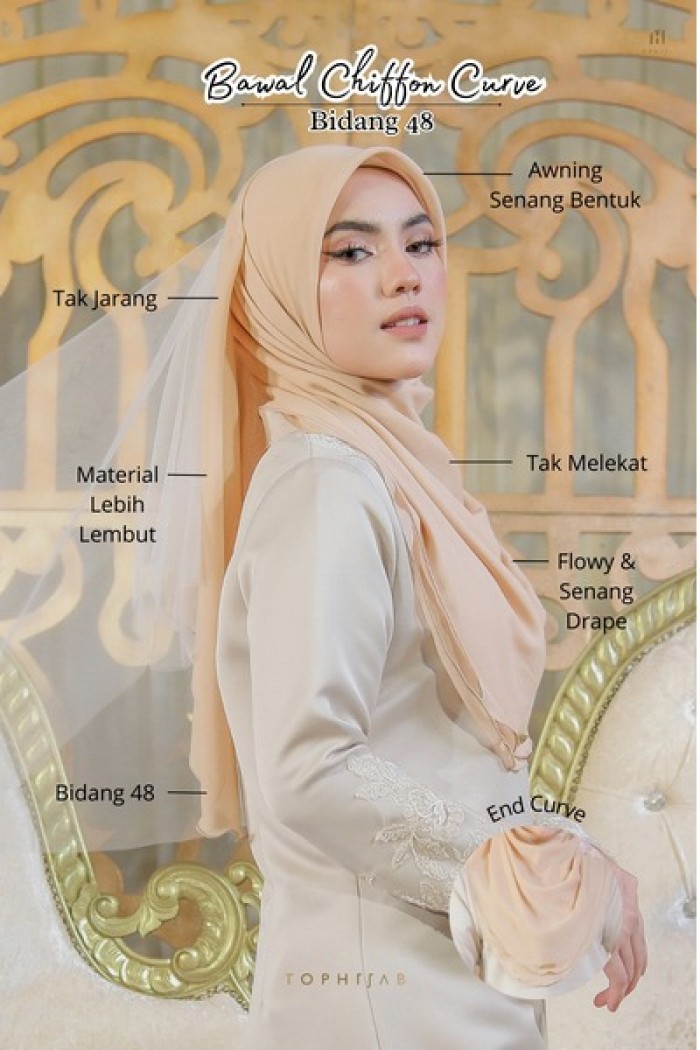 BAWAL CHIFFON CURVE BIDANG 48- LAUREL