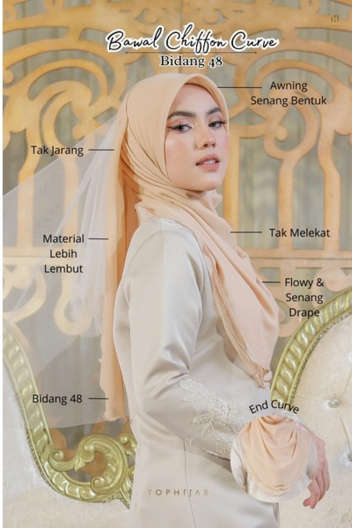 BAWAL CHIFFON CURVE BIDANG 48- CRYSTAL