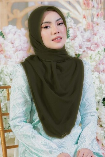 BAWAL CHIFFON CURVE BIDANG 48- DEEP ARMY