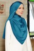 SATIN SILK SHAWL - AZURE