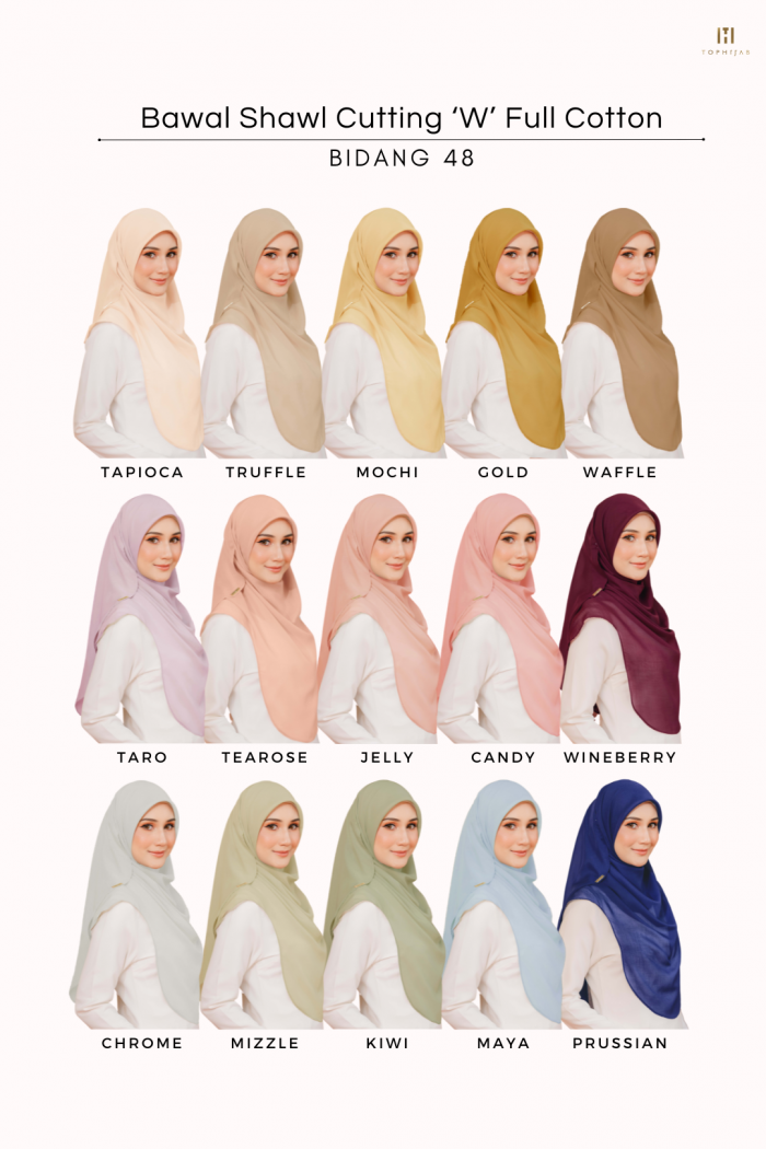 TEAROSE - BAWAL SHAWL 'W' BIDANG 48