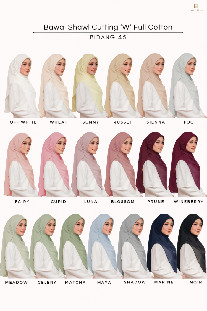 MAYA - BAWAL SHAWL 'W' BIDANG 45